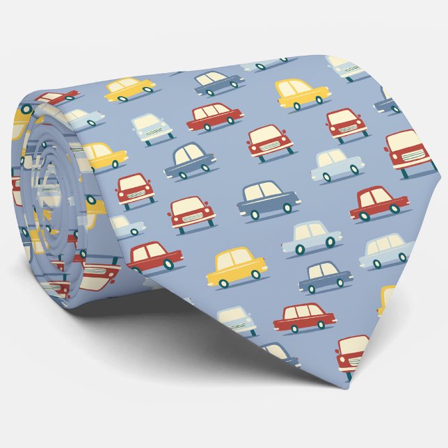 Spaßige Retro-Oldtimer Autos Blau Krawatte (Fun vintage retro car pattern neck tie)