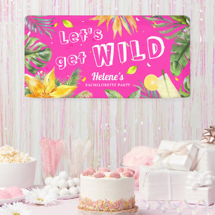 Spaßige rosa Mädchen-Junggesellinnenparty Strand T Banner