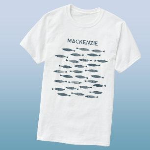 Spaßige Sardinen Personalisiert Küstenstil T-Shirt