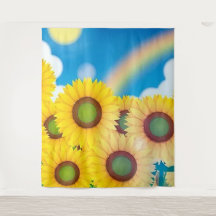 Spaßige Sonnenblumen-Foto-Hintergrund-Tapete
