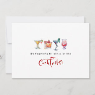 Spaßige Toasts für die Saison Cocktails Feiertagskarte