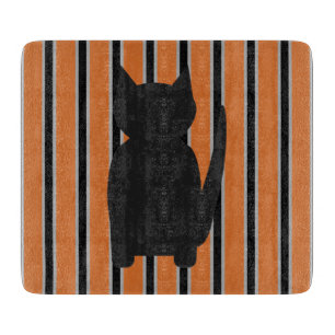 Spaßige und elegante Halloween-Schwarzsilhouette-K Schneidebrett