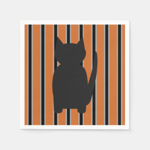 Spaßige und elegante Halloween-Schwarzsilhouette-K Serviette