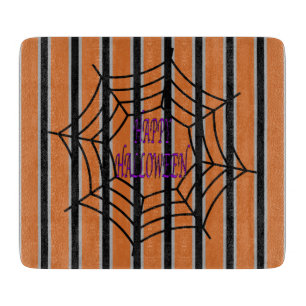 Spaßige und elegante Halloween-Spinnennetze Schneidebrett