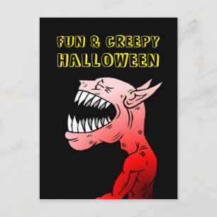 Spaßige und gruselige Halloween-Postkarte Feiertagspostkarte