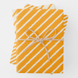 Spaßige und helle gelbe und cremige Schlangenlinie Geschenkpapier Set