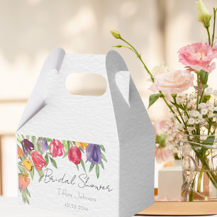 Spaßige und helle Tulpen und Grünzeug-Brautparty Geschenkschachtel