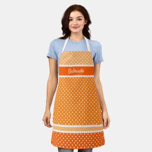 Spaßige Vintage Weiße Tupfen Sommer Orange Schürze