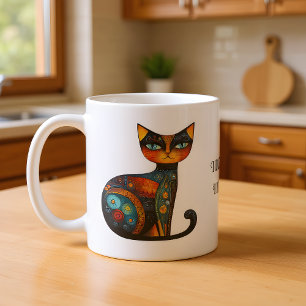 Spaßige Volks kunst Katze: Ich vergieße nicht. Ich Kaffeetasse