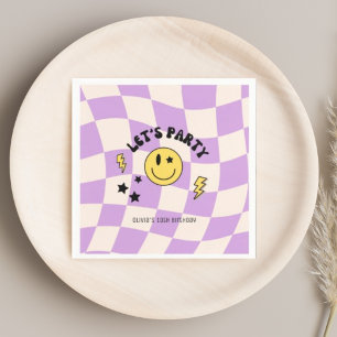 Spaßige Vornehme Pastellrosa Y2K Retro Geburtstags Serviette