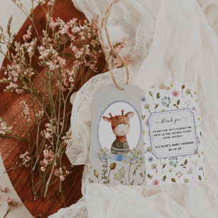 Spaßige Wildlinge   Vintage-Tiere Danke Geschenkanhänger