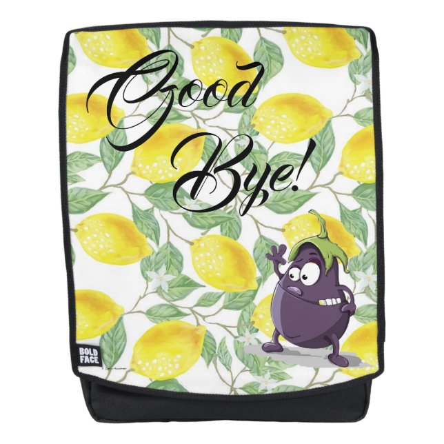 Spaßige Zitrone und die Aubergine Bold Face Rucksa Rucksack (Vorderseite)