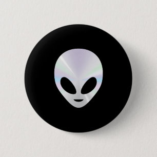 Spaßiger Alien-Kopf Süßer Alien Lustiger UFO Fraue Button