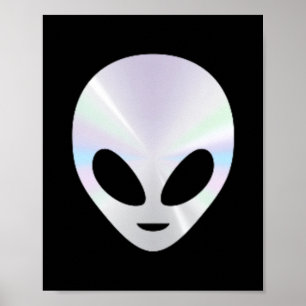 Spaßiger Alien-Kopf Süßer Alien Lustiger UFO Fraue Poster