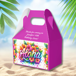 Spaßiger Aloha-Tropischer Geburtstags-Luau Geschenkschachtel