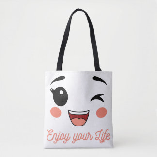 Spaßiger Ausdruck Smiley-Gesicht-Tasche