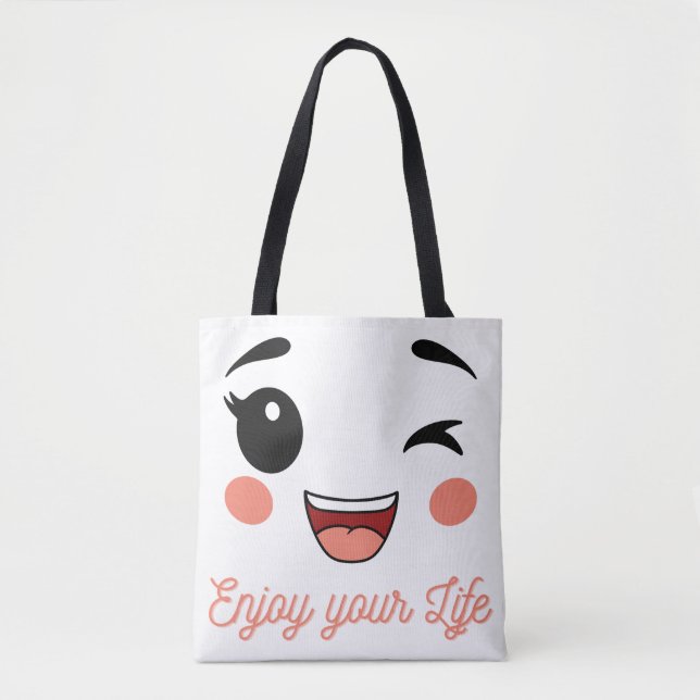Spaßiger Ausdruck Smiley-Gesicht-Tasche (Vorderseite)