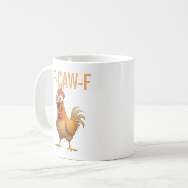 Spaßiger Becher Lustiger F-Caw-ny-Hühnchen-Kaffeeb Kaffeetasse (Vorderseite Links)