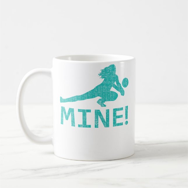 Spaßiger bedrängter Mine Volleyballspieler Kaffeetasse (Links)