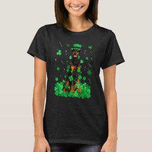 Spaßiger Dobermann Hund St. Patrick Tag Irischer K T-Shirt