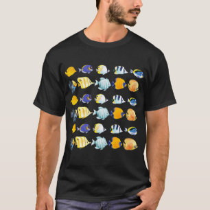 Spaßiger Fisch Blau & Gelb T-Shirt