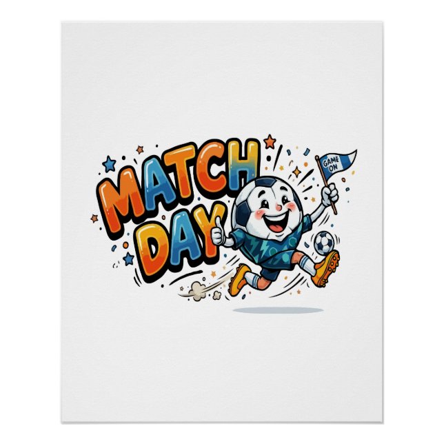 Spaßiger Fußball zum Spieltag Poster (Vorderseite)