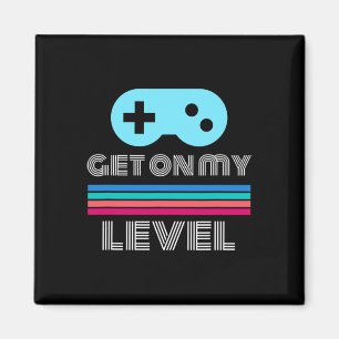 Spaßiger Gamer Komm auf mein Level Nerd Geek  Magnet