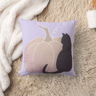 Spaßiger glücklicher Halloween-Kürbis-Katz Kissen