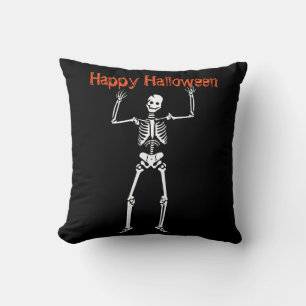 Spaßiger glücklicher Halloween-Skelett Kissen