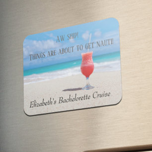 Spaßiger Junggesellinnen-Ausflug Strand Gruppe Magnet