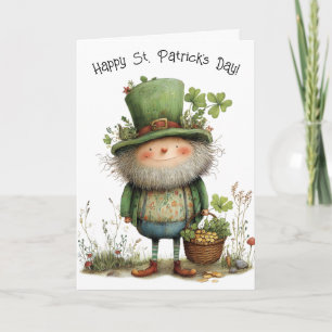 Spaßiger Leprechaun Frohen St. Patrick's Day Karte