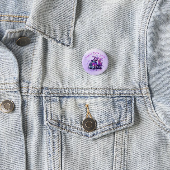 Spaßiger lila Kipper, der Liebe verbreitet  Button (Beispiel)