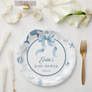 Spaßiger Ozean Blau Meer Leben Baby Shower Pappteller