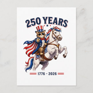 Spaßiger patriotischer Katz und Pferd 250 Jahre Pa Postkarte