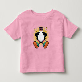 Spaßiger Pinguin Cartoon Kleinkind T-shirt