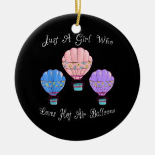 Spaßiger Süßer Heißluftballon Keramik Ornament