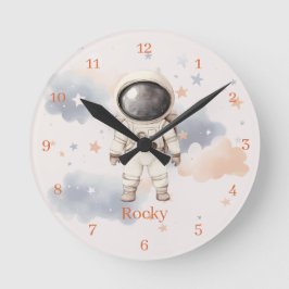Spaßiger Weltraum-Astronaut Kinder-Wanduhr Runde Wanduhr