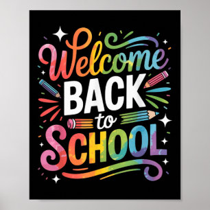 Spaßiger Willkommen-zurück-in-die-Schule-Regenboge Poster