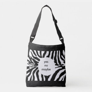 Spaßiger Zebra mit Leder-Look All-Over-Print Tragetaschen Mit Langen Trägern