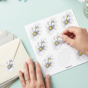 Spaßiges floral wasserfarbenes Gänseblümchen-Gesch Aufkleber