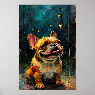 Spaßiges Französische Bulldoggen-Welpe beim Beobac Poster