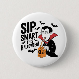 Spaßiges Halloween-Design mit Vampir-Motiv Button