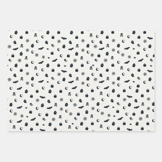 Spaßiges Halloween-Geschenkverpackungspapier Geschenkpapier Set (Vorderseite)