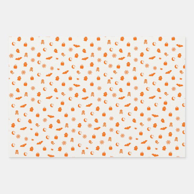 Spaßiges Halloween-Geschenkverpackungspapier Geschenkpapier Set (Vorderseite)