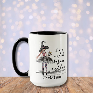Spaßiges lustiges Zitat Ich bin eine Hexe bevor Ka Tasse