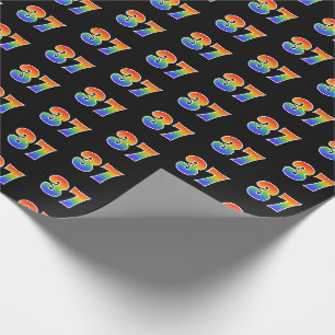 Spaßiges Regenbogen-Spektrum-Muster "37" Ereignis- Geschenkpapier