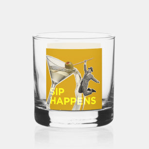 Spaßiges "Sip Happens" Cocktailglas Whiskyglas
