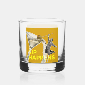 Spaßiges "Sip Happens" Cocktailglas Whiskyglas