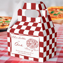 Spaßiges Stück rote italienische Pizza-Partygesche