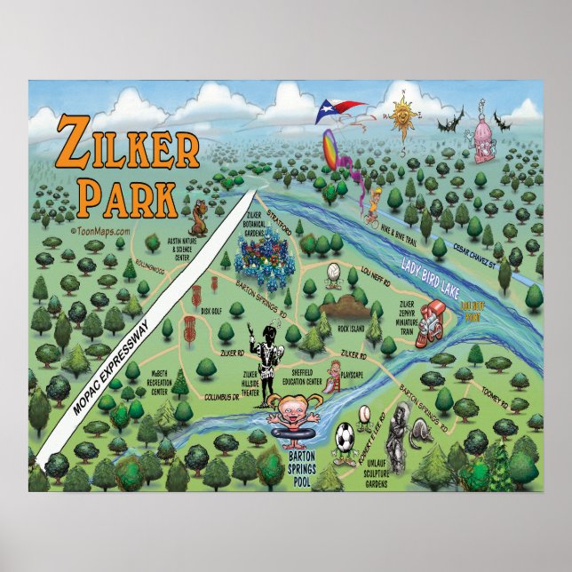 Spaßkarte Zilker Park Poster (Vorne)